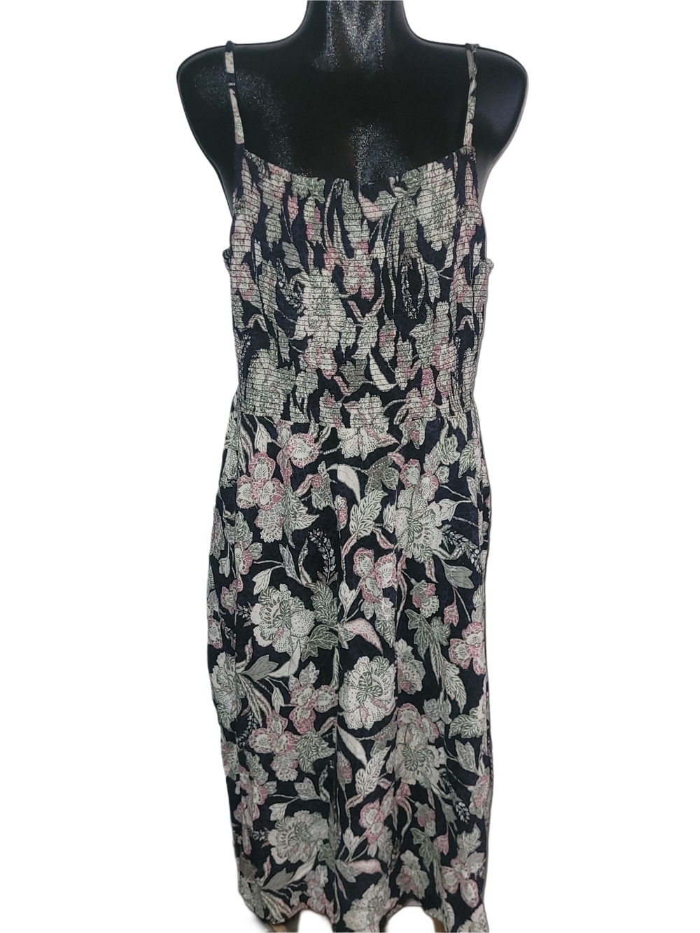 Old Navy Black Floral Spaghetti Strap Cami Summer Dress Size XL